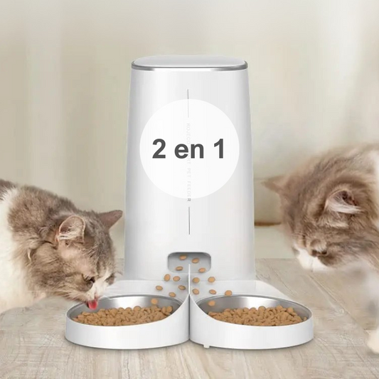 Double distributeur de croquettes intelligent Wifi - 4L