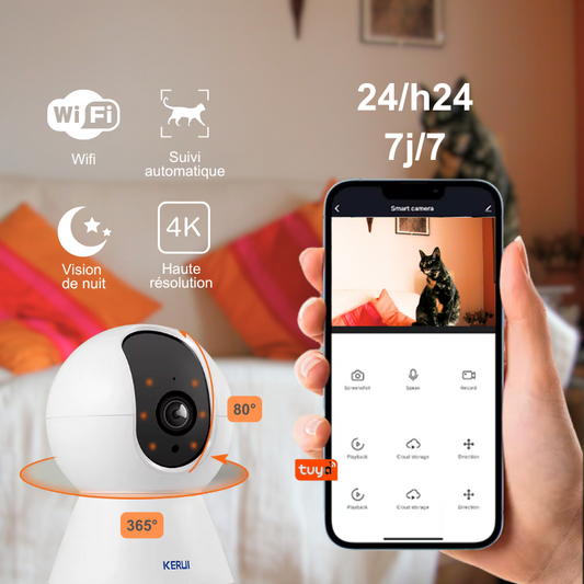 Caméra de surveillance intérieure Wifi 4k - 8MP - UHD