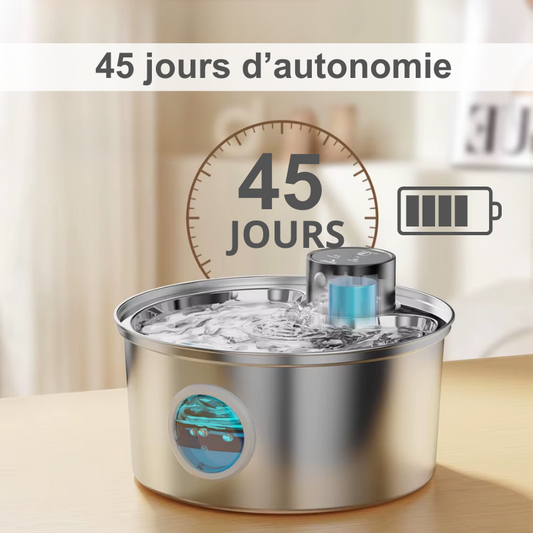 Fontaine à eau intelligente en acier inoxydable, 3.2L ronde
