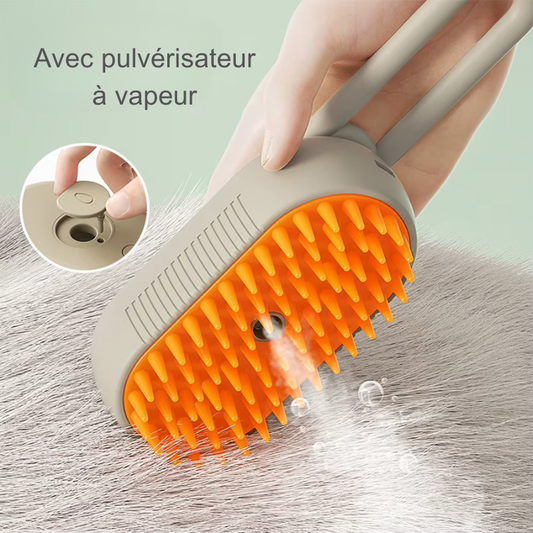 Brosse à vapeur électrique 3 en 1 pour chat