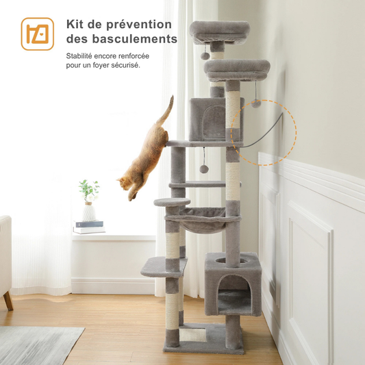 Arbre à chat XXL : griffoirs, hamac et condos spacieux pour chats d’intérieur