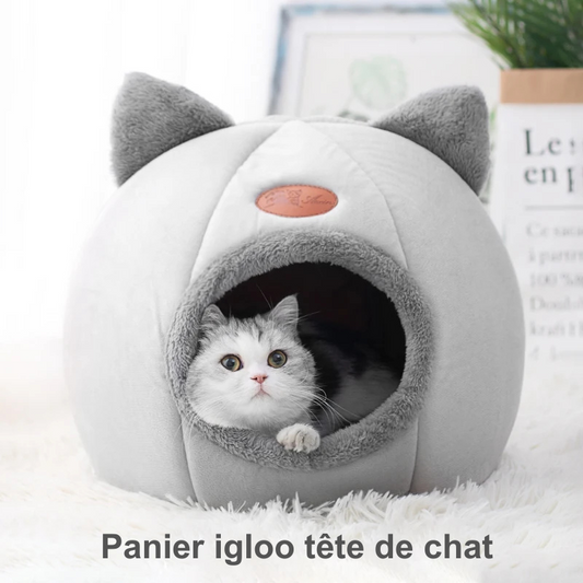 Panier igloo tête de chat