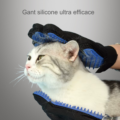 Gants de toilettage en silicone pour chat