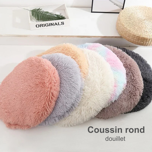 Coussin rond douillet pour chat