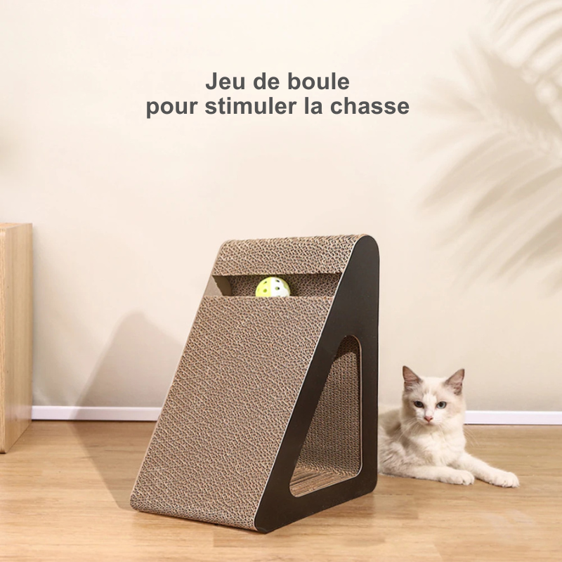 Griffoir pour chat 2 en 1 avec boules rotatives