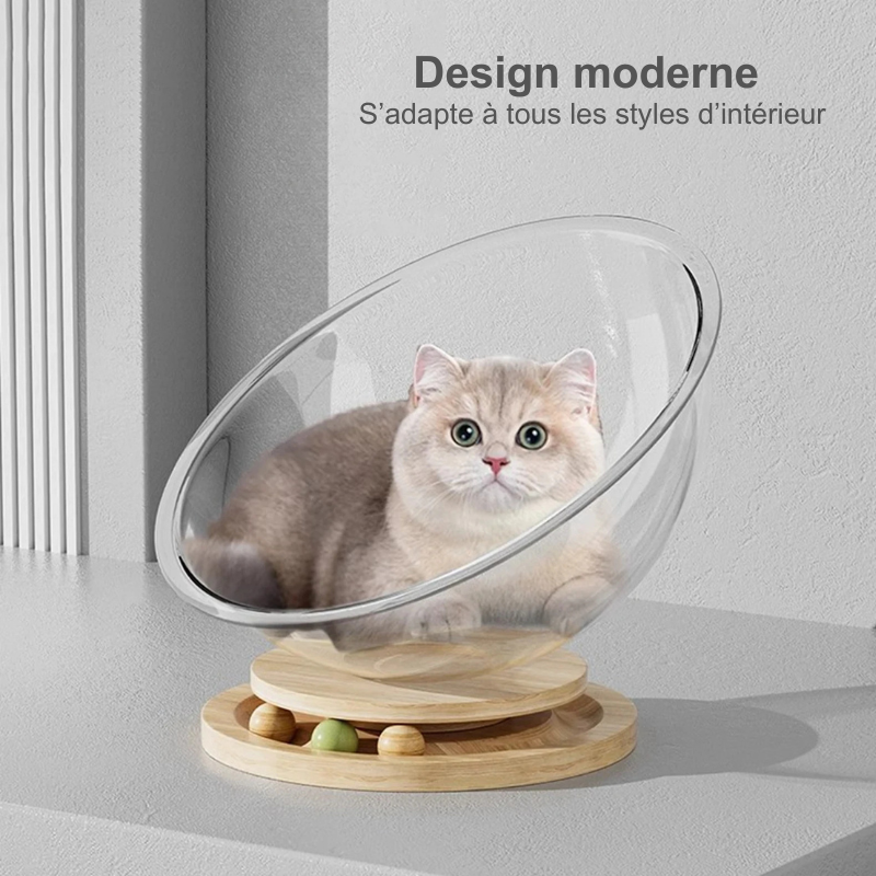 Lit boule pour chat – couchage amovible et station de jeu 2 en 1