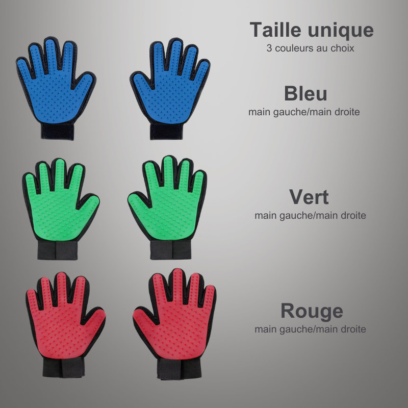 Gants de toilettage en silicone pour chat