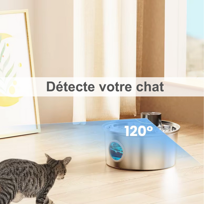 Fontaine à eau intelligente en acier inoxydable, 3.2L ronde
