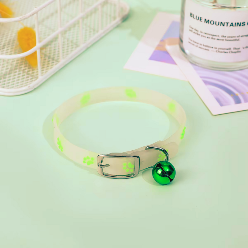 Collier fluorescent de sécurité nocturne pour chat