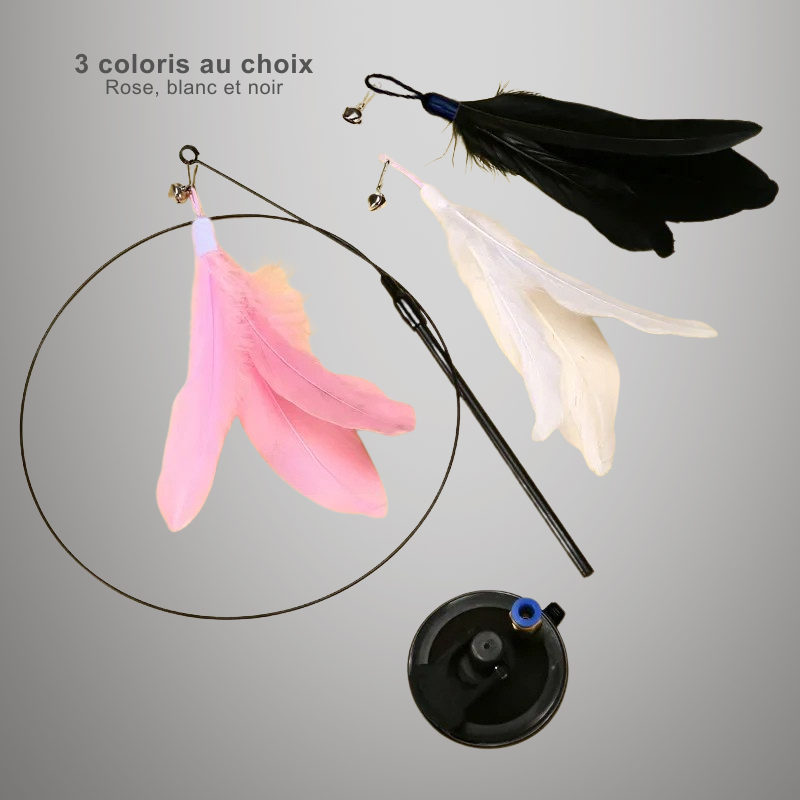 Jouet canne plume d'oiseau