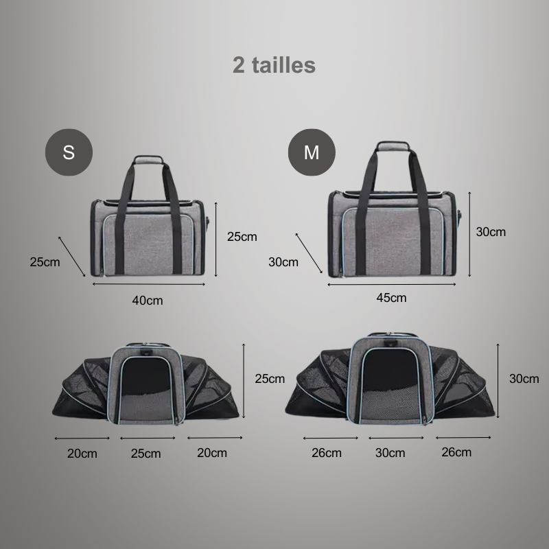 Sac de transport pliable et respirant pour chat