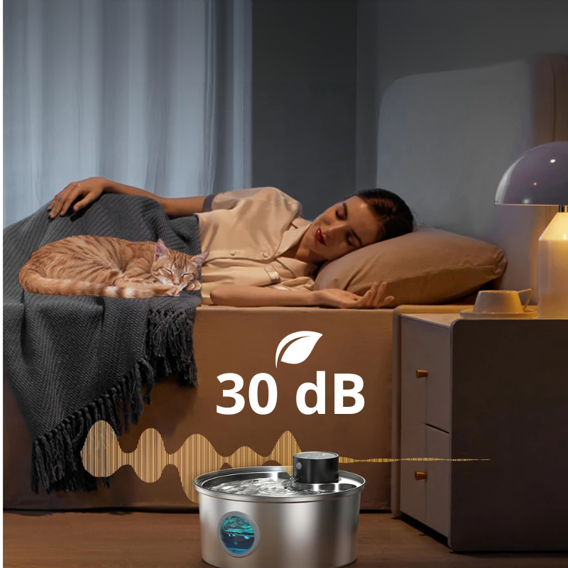 Fontaine à eau intelligente en acier inoxydable, 3.2L ronde