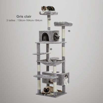 Arbre à chat XXL : griffoirs, hamac et condos spacieux pour chats d’intérieur