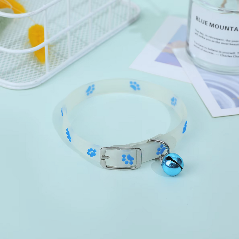 Collier fluorescent de sécurité nocturne pour chat