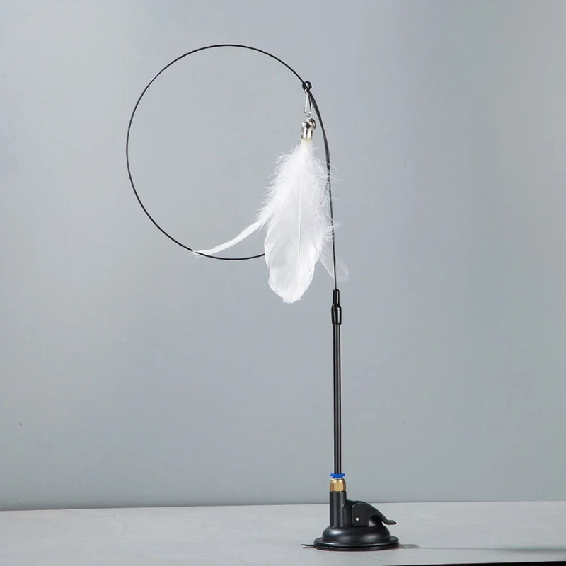 Jouet canne plume d'oiseau