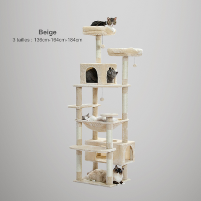Arbre à chat XXL : griffoirs, hamac et condos spacieux pour chats d’intérieur