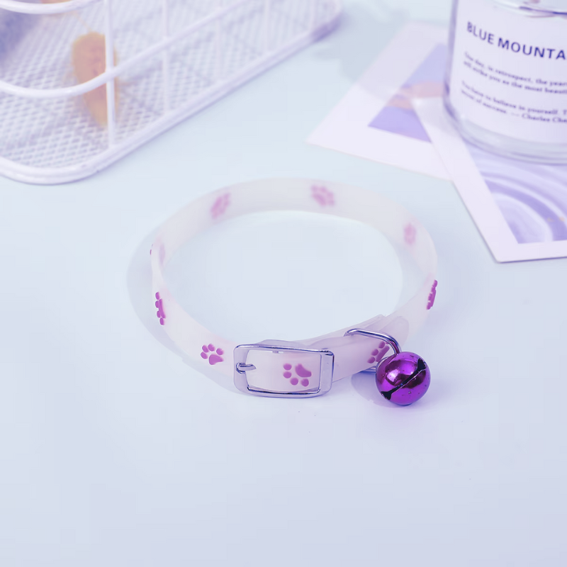 Collier fluorescent de sécurité nocturne pour chat