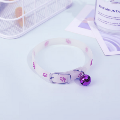 Collier fluorescent de sécurité nocturne pour chat