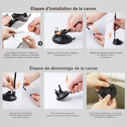 Jouet canne plume d'oiseau