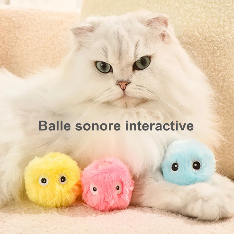 Balle interactive sonore en peluche