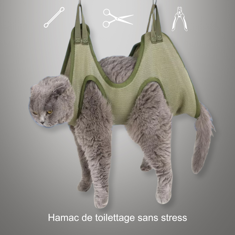 Hamac de toilettage, coupe des griffes, bain et soins sans stress