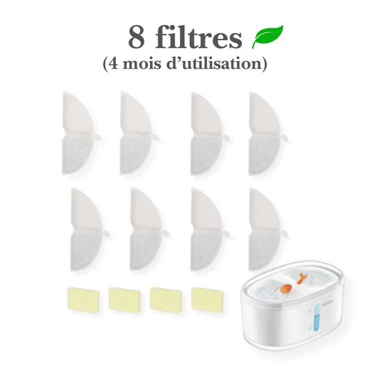 8 filtres pour fontaine à eau 2.5L pour chats
