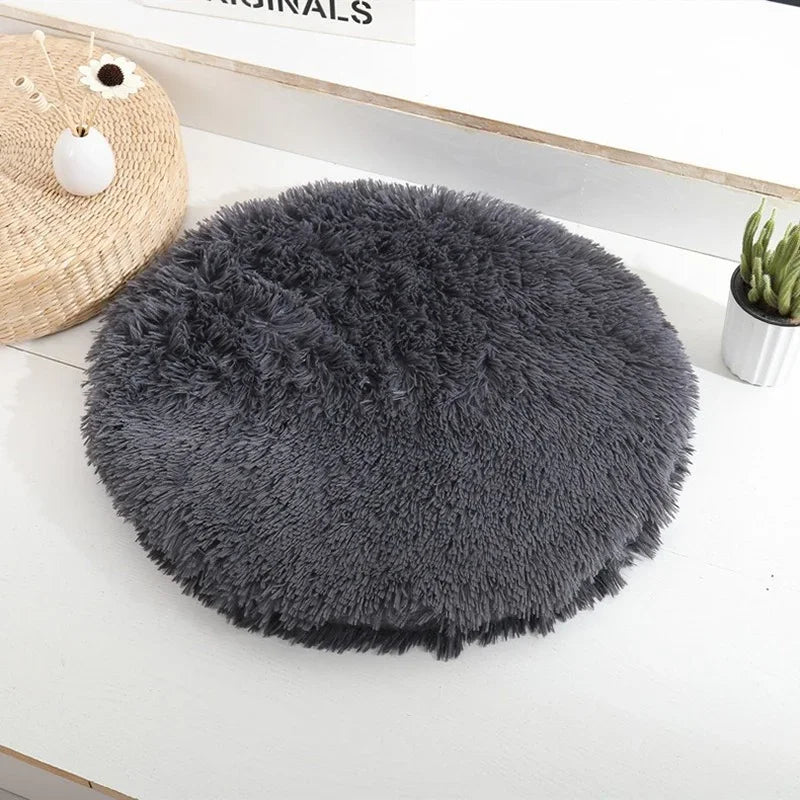 Coussin rond douillet pour chat